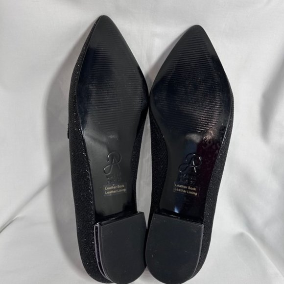 Adrianna Papell Taylor Jimmy Net Black Metallic Fabric Pointed Toe Slip On Flats - Picture 10 of 16